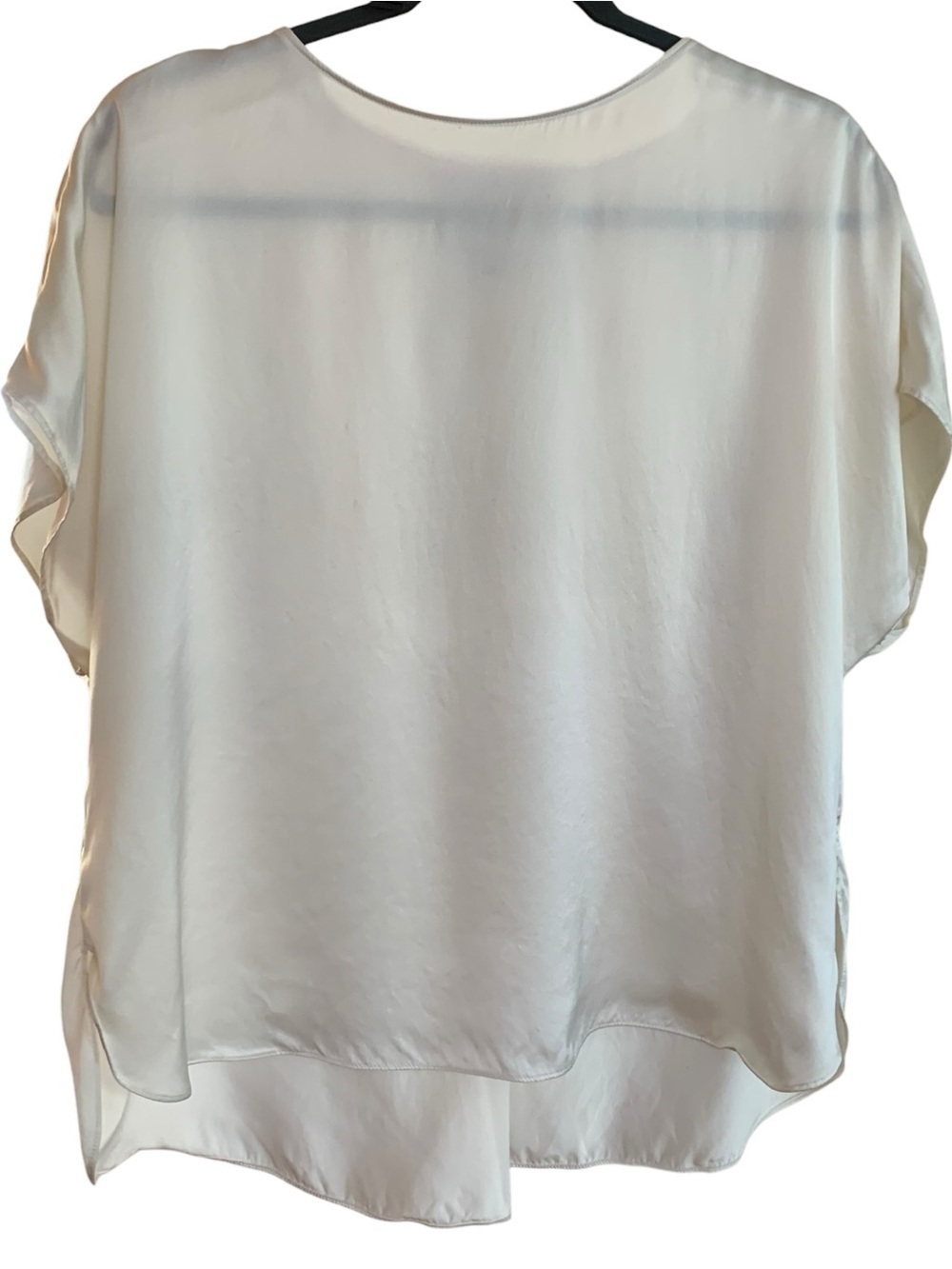 100% Silk Dolman Sleeve Blouse Minimalist Top Ivory Cream Banana Republic Size M - Picture 3 of 9